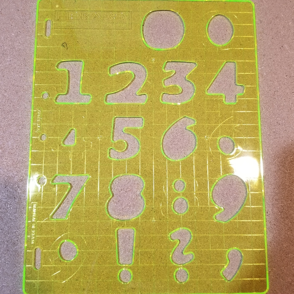 Fiskars letters and numbers template